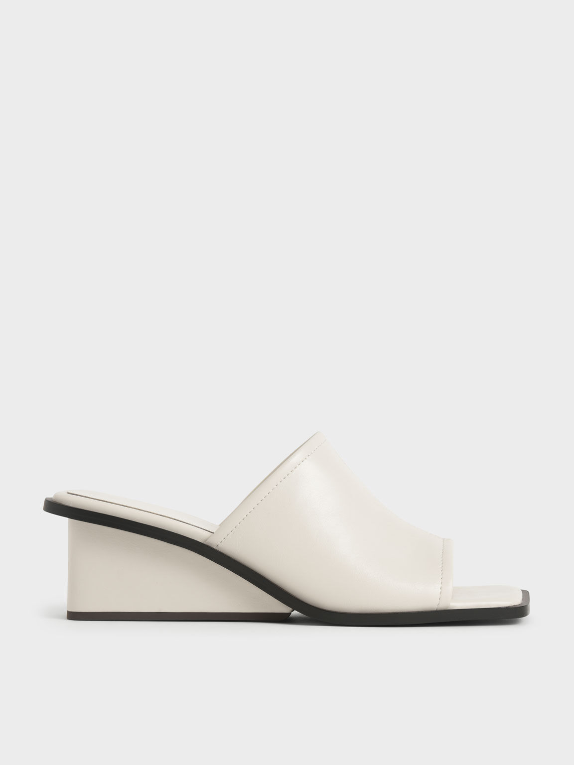 Chalk Sandal Square Toe Wedge Mules 