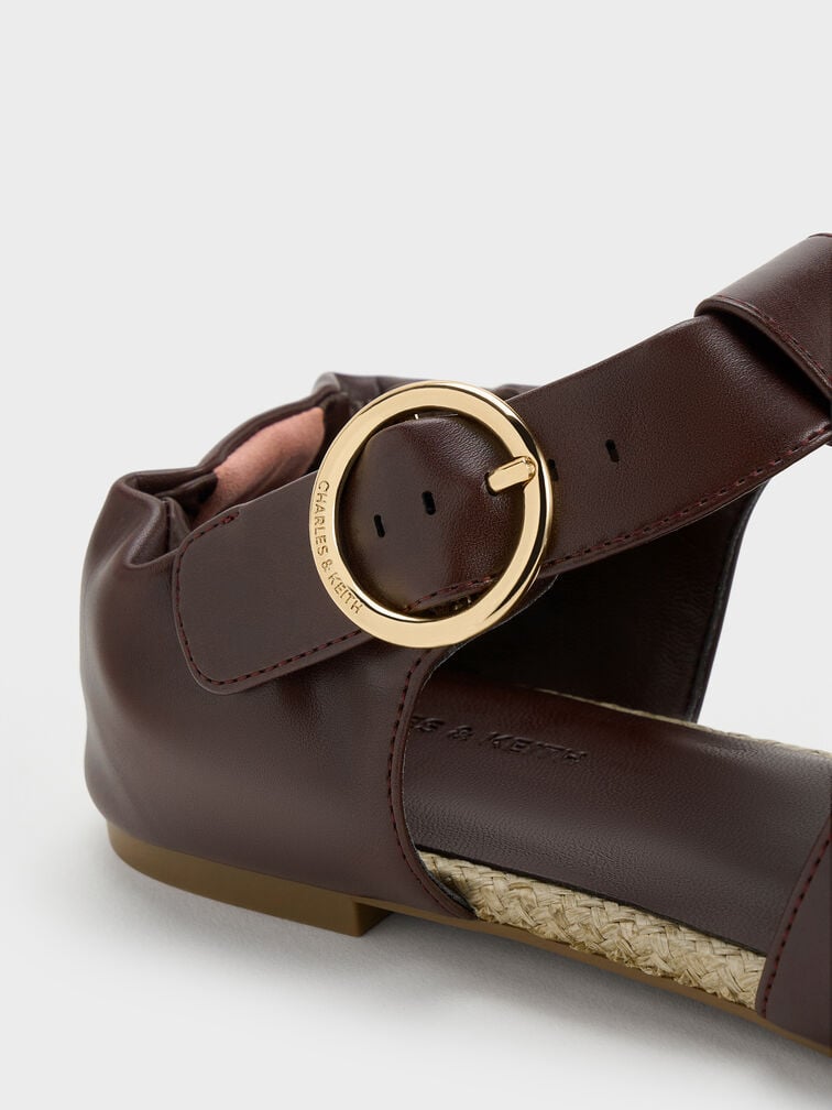 Sepatu Flat Espadrilles Caged, Maroon, hi-res