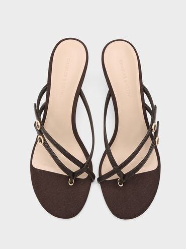 Sandal Slingback Slant-Heel, Dark Brown, hi-res
