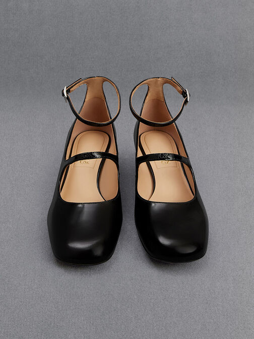 Sepatu Pumps Mary Jane Claire Leather, Black Box, hi-res