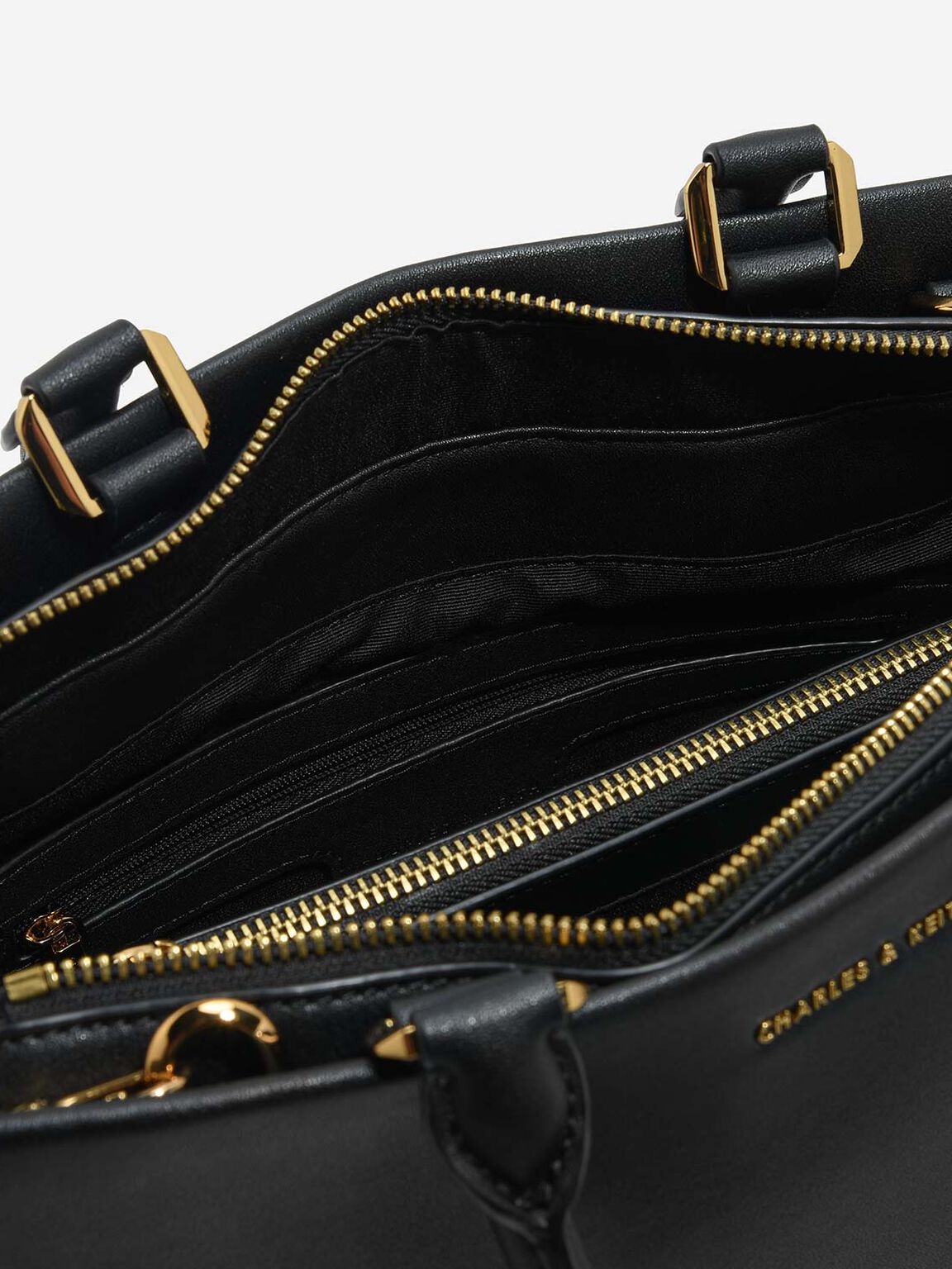 Classic Structured Handbag, Black, hi-res