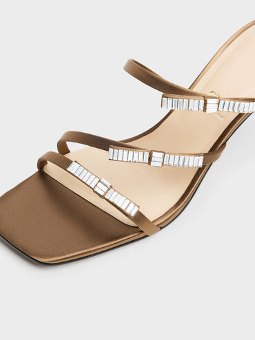 Sandal Heeled Gem-Bow Jessy, Brown, hi-res