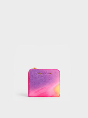 Holographic Snap Button Card Holder, Holographic, hi-res