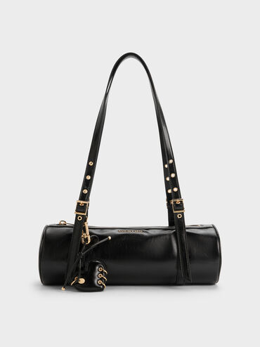 Tas Bahu Elongated Rey, Black, hi-res