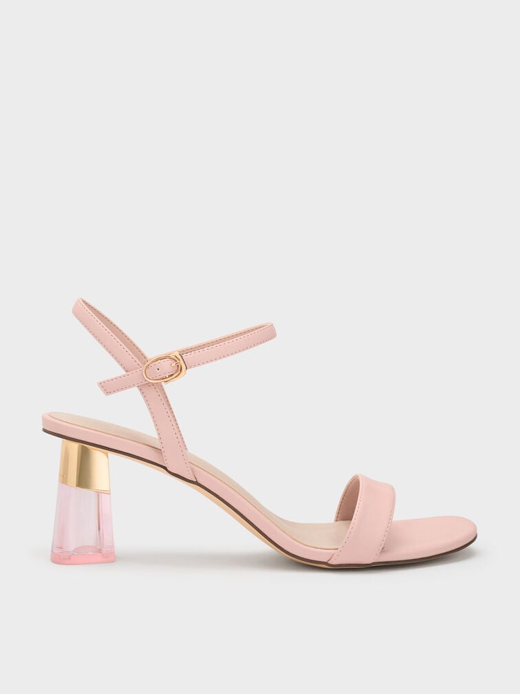 Sandal Trapeze Heel Clear, Blush, hi-res