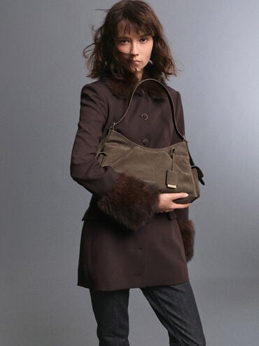 Khai Side-Pocket Shoulder Bag, Stone Grey, hi-res