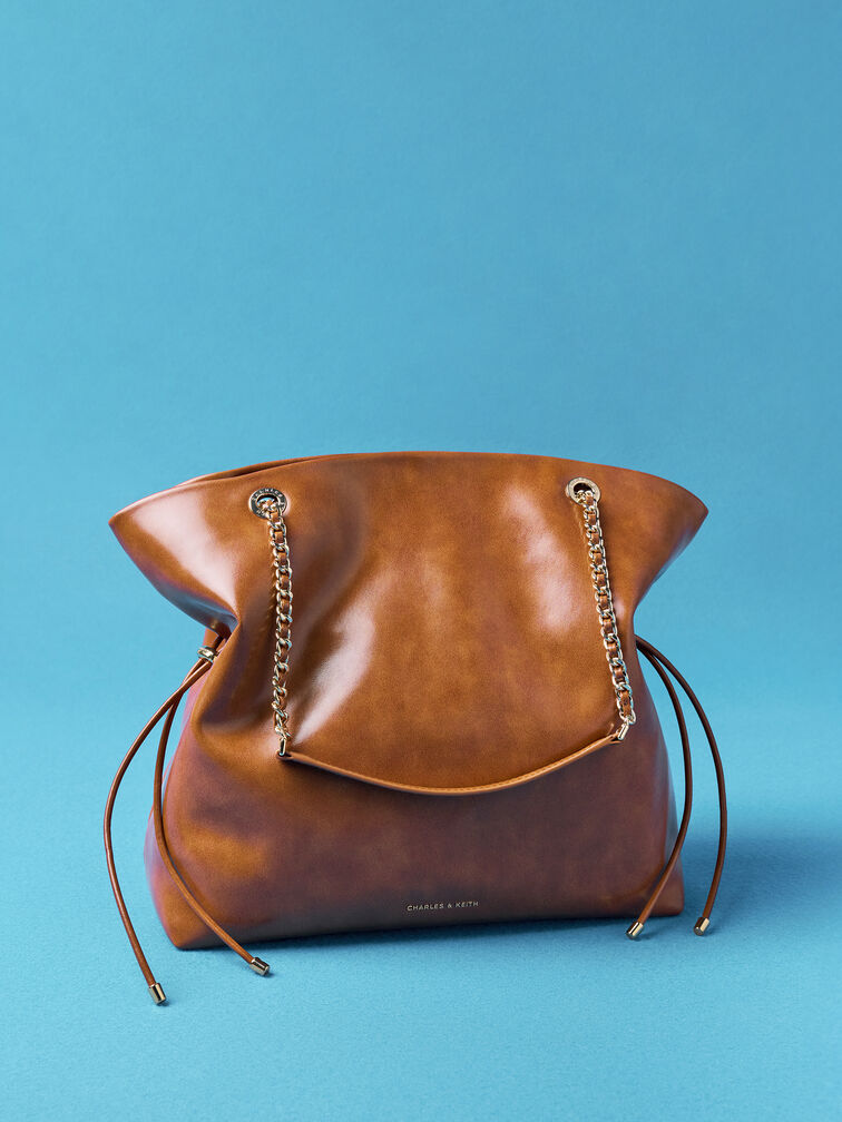 Arya Braided-Strap Tote Bag, Distressed Tan, hi-res