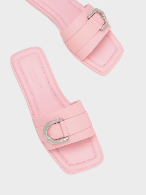 Sandal Slide Gabine Leather, Pink, hi-res