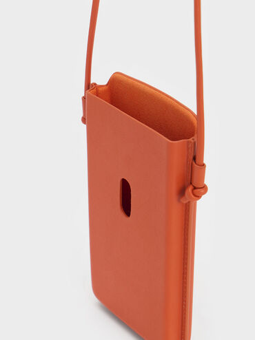 Camelia Phone Pouch, Orange, hi-res