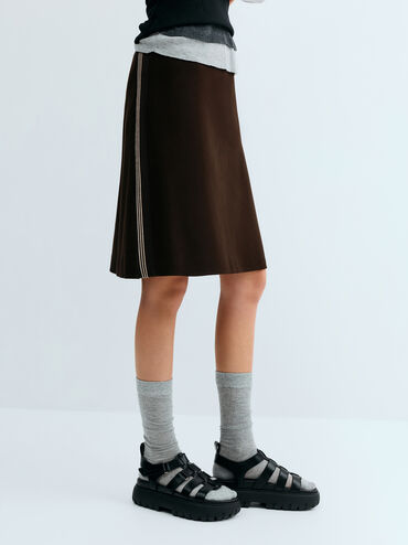 Platform Caged Sandals, Black, hi-res