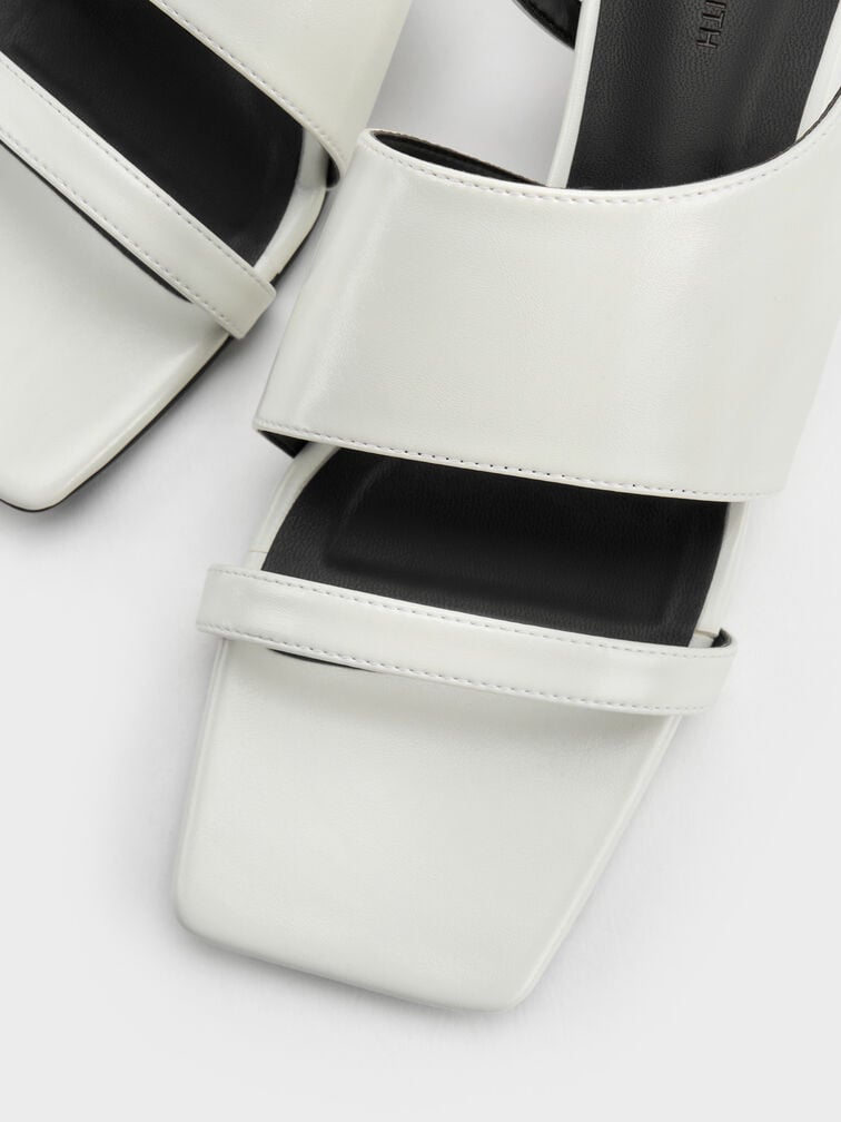 Sandal Slingback Slant-Heel, White, hi-res