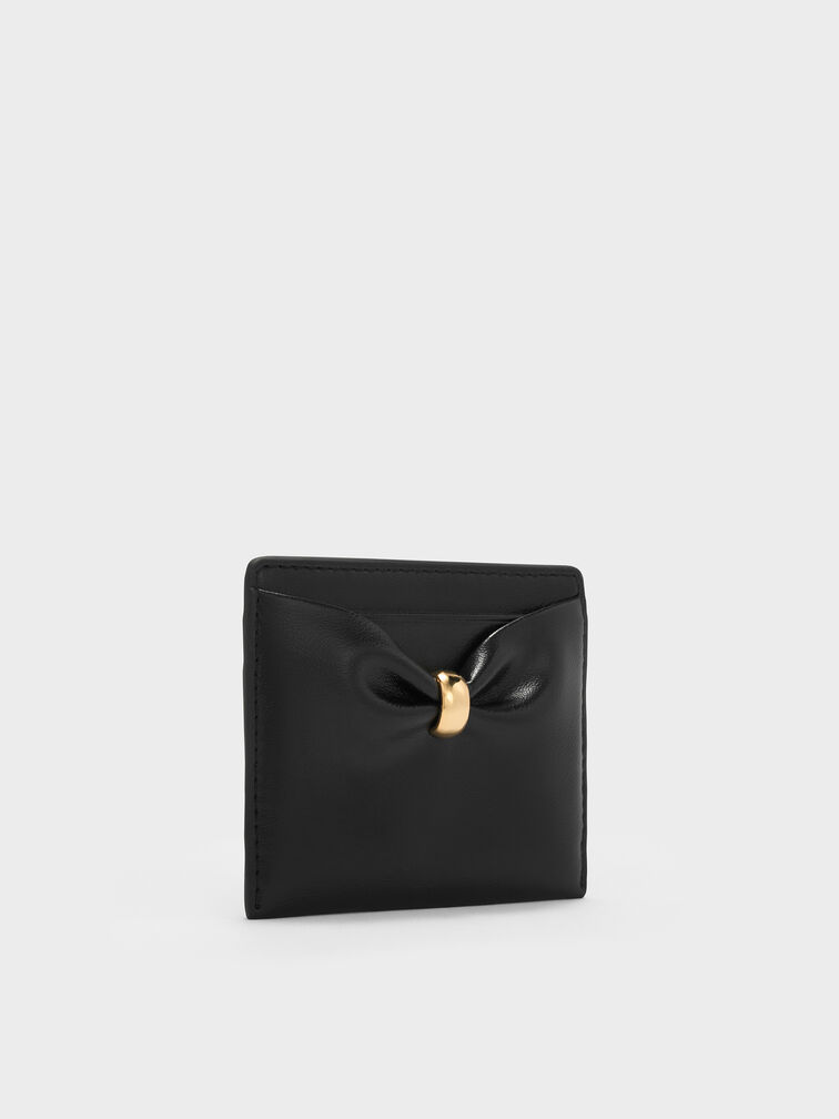 Card Holder Halsey Ruched, Black, hi-res