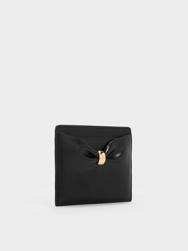 Card Holder Halsey Ruched, Black, hi-res