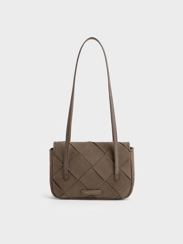 Tas Bahu Meribel Woven, Stone Grey, hi-res