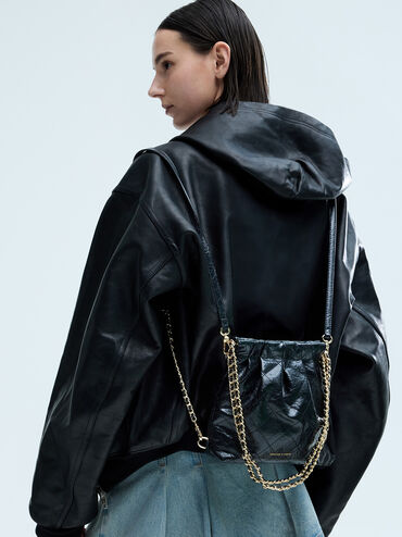 Duo Chain-Handle Two-Way Backpack, Black, hi-res