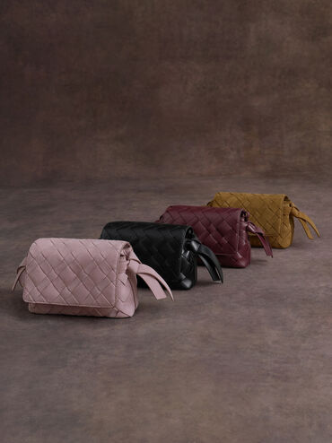 Tas Selempang Woven Ivette, Wineberry Red, hi-res