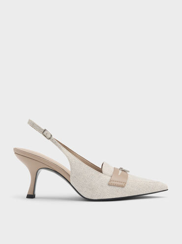 Sepatu Pumps Slingback Griselda Two Tone, Light Grey, hi-res