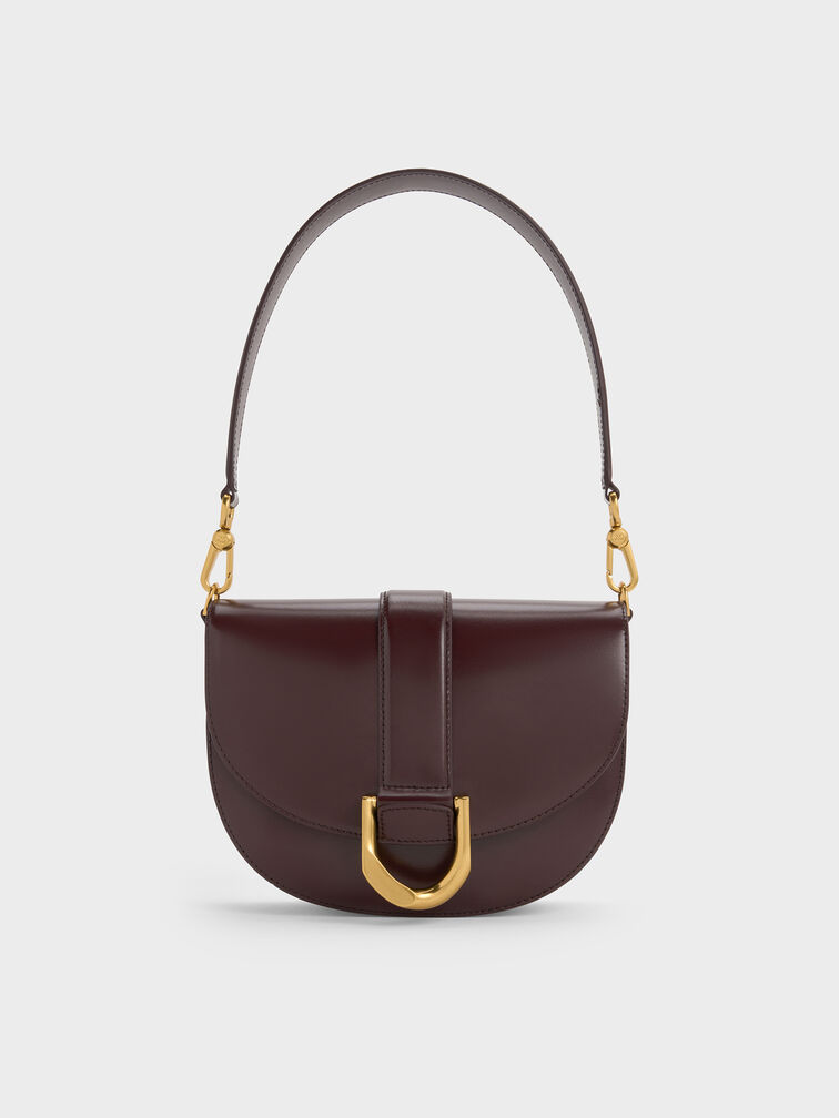 Tas Saddle Leather Gabine, Plum, hi-res