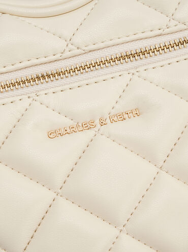 Paffuto Quilted Heart Crossbody Bag, Cream, hi-res