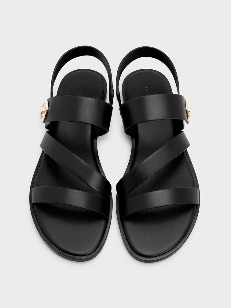 Sandal Strappy Turn Lock Yara, Black, hi-res