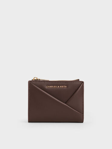 Midori Geometric Top-Zip Wallet, Espresso Brown, hi-res