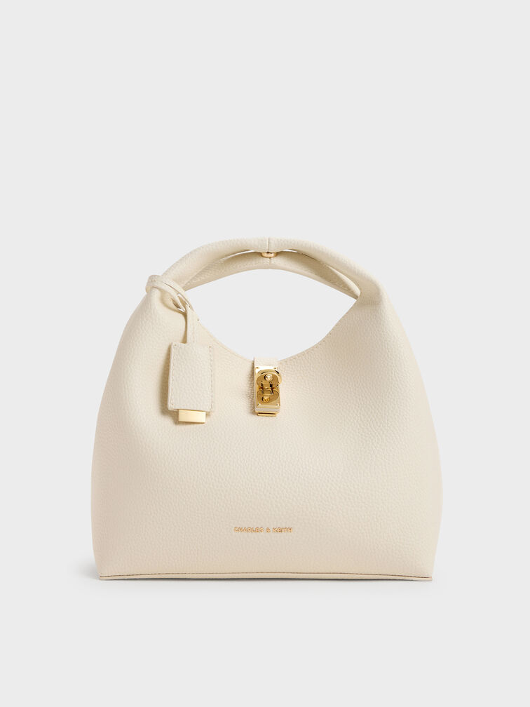 Tas Bucket Turn-Lock Chance, Cream, hi-res