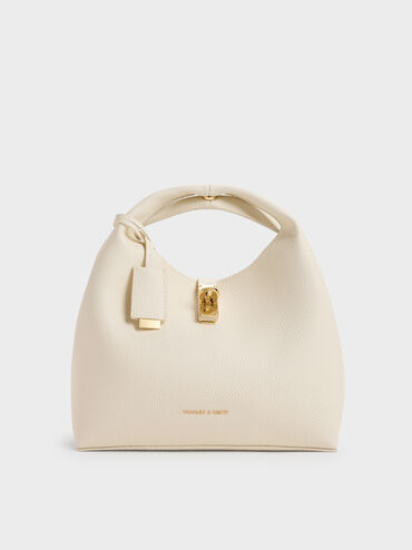 Tas Bucket Turn-Lock Chance, Cream, hi-res
