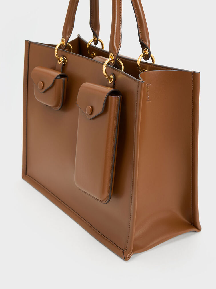 Tas Tote Bag Amber Multi-Pouch, Chocolate, hi-res