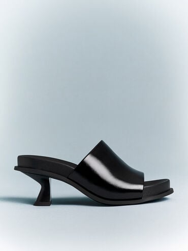Sepatu Mules Clio Slant Heel, Black Box, hi-res