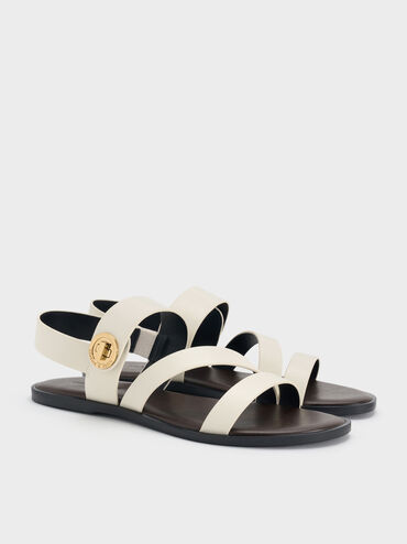 Sandal Strappy Turn-Lock Yara, White, hi-res
