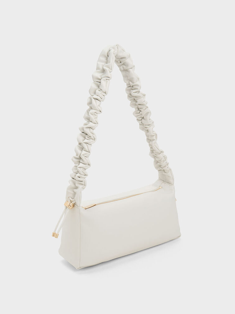Tas Ruched Handle Cosette, White, hi-res