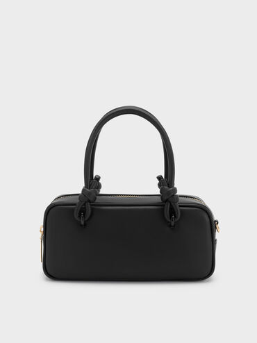 Tas Elongated Knotted-Handle Sammie, Black, hi-res