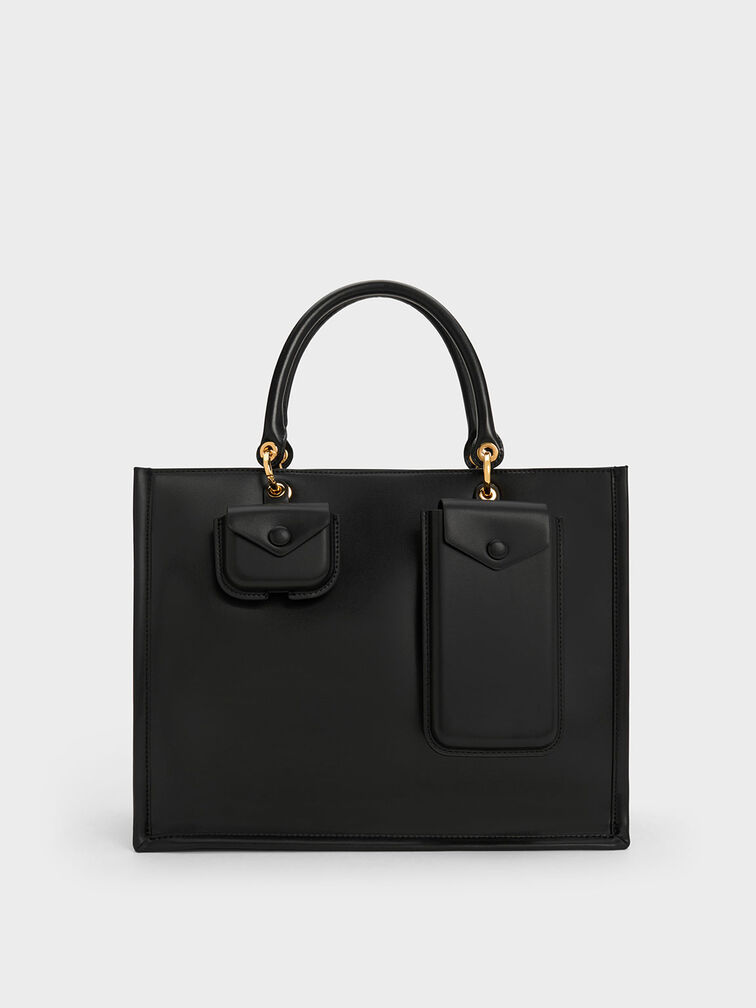 Tas Tote Bag Amber Multi-Pouch, Black, hi-res