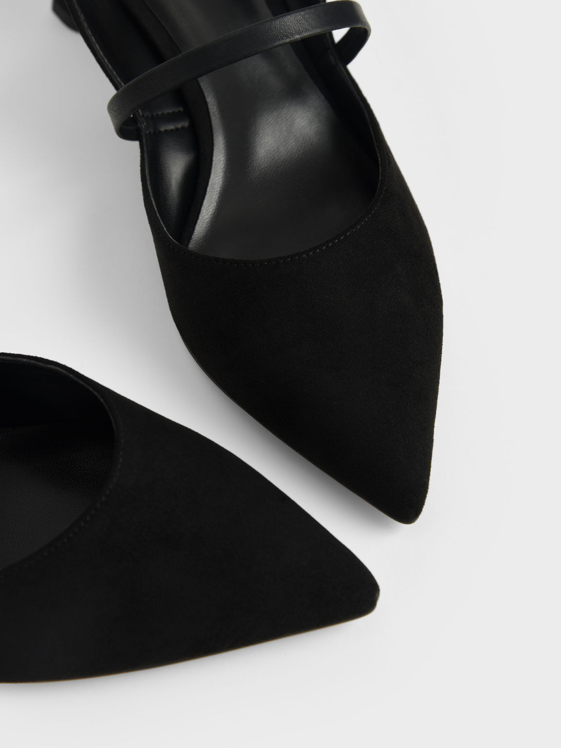Sculptural Heel Slingback Mary Janes, Black Textured, hi-res