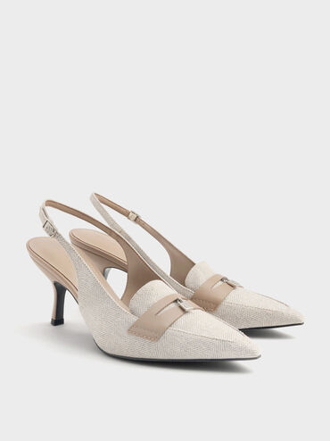Sepatu Pumps Slingback Griselda Two Tone, Light Grey, hi-res
