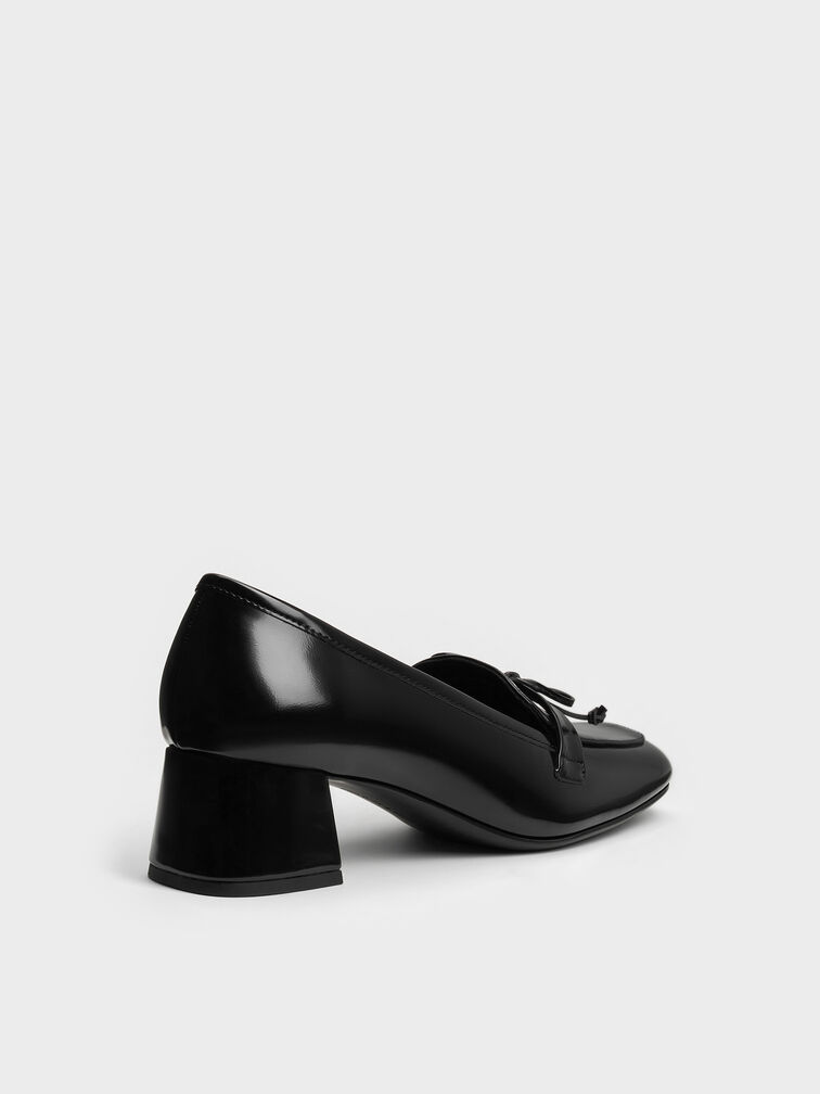 Sepatu Pumps Loafer Bow Circle-Charm, Black Box, hi-res