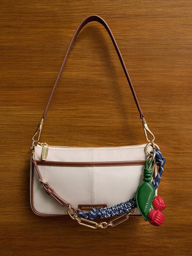 Addison Canvas Knotted-Rope Shoulder Bag, Taupe Canvas, hi-res