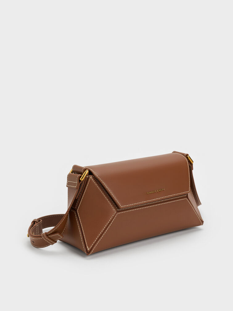 Tas Bahu Geometric Nasrin, Chocolate, hi-res