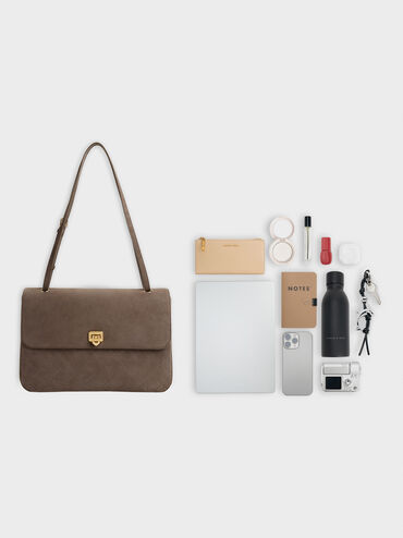 Tas Bahu Noane Elongated Handle, Stone Grey, hi-res