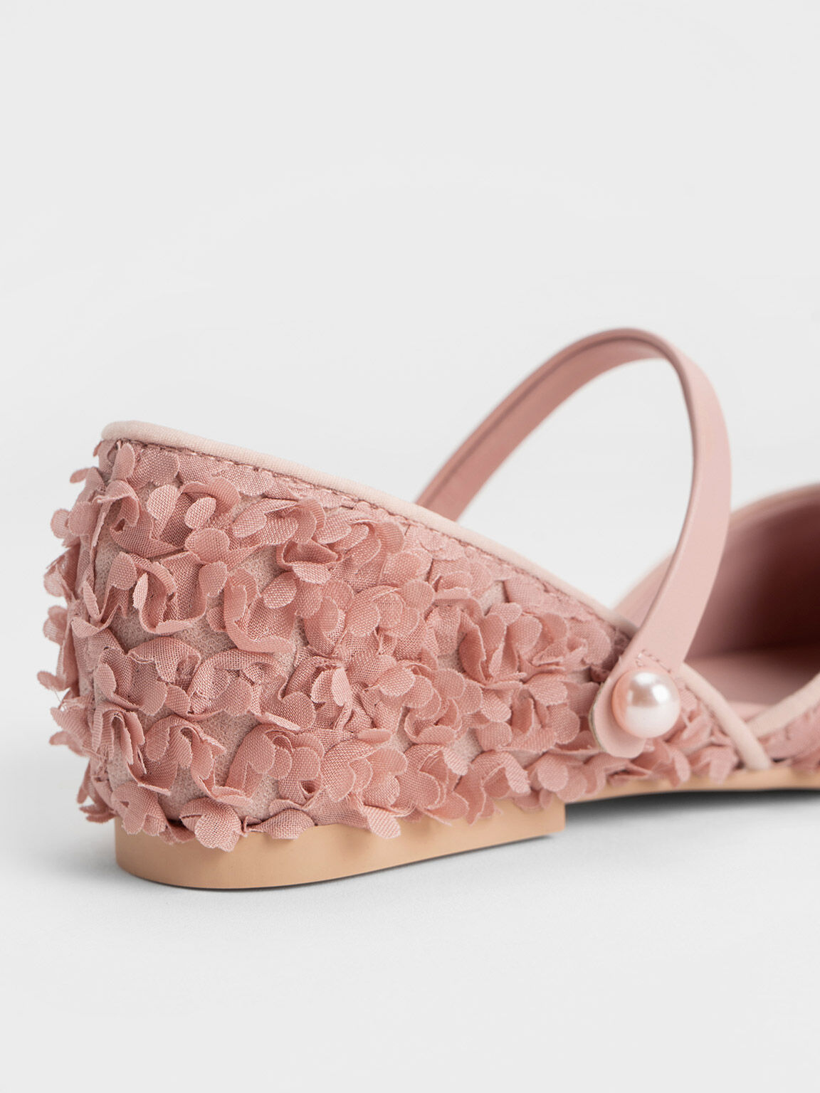 Sepatu Ballerinas Girls' Floral Mesh, Blush, hi-res