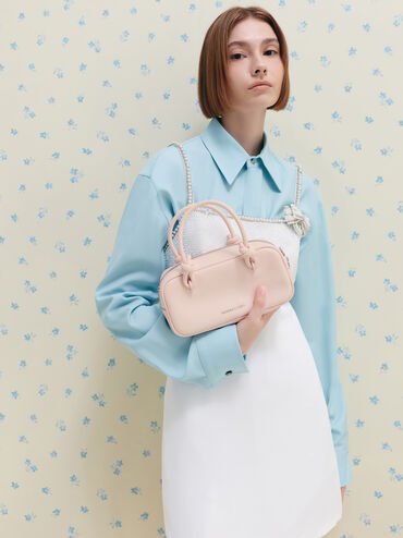 Sammie Knotted-Handle Elongated Tote Bag, Soft Pink, hi-res