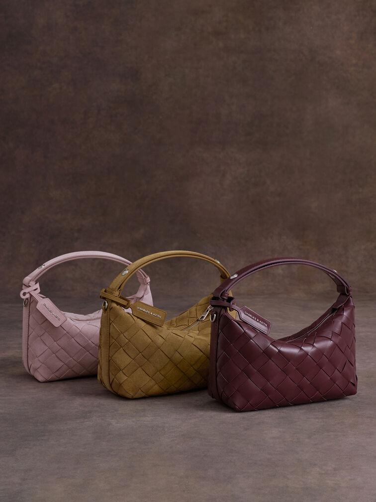 Tas Bahu Woven Ivette, Wineberry Red, hi-res