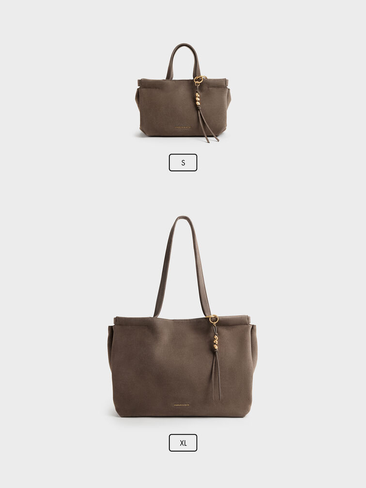 Tas Tote Tassel Zephyr Mini, Stone Grey, hi-res
