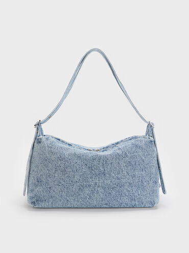 Tas Bahu Slouchy Rey Denim, Denim Blue, hi-res