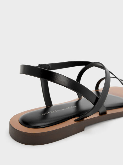 Sandal Strappy Asymmetrical, Black, hi-res