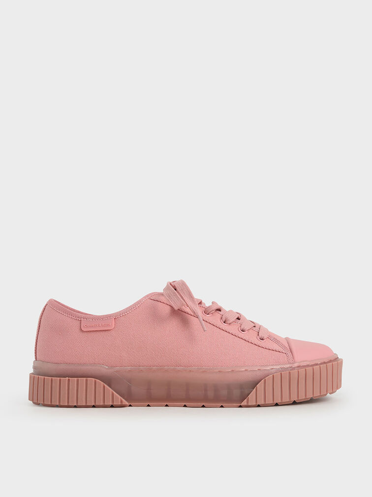 Purpose Collection 2021: Sepatu Platform Katun Organik, Pink, hi-res
