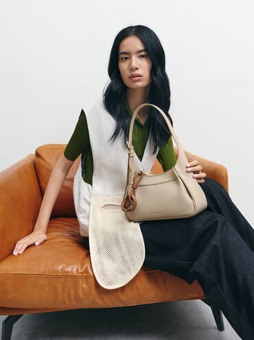 Tas Bahu Pleated Clarice, Dusted Oat, hi-res