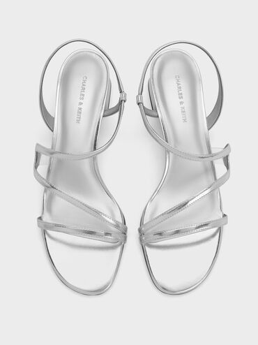 Sandal Slingbacl Wavy Metallic Arden, Silver, hi-res