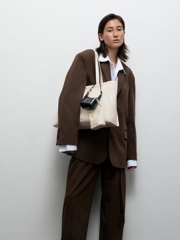 Tas Chain-Handle Eel-Effect Augustine Micro, Black, hi-res