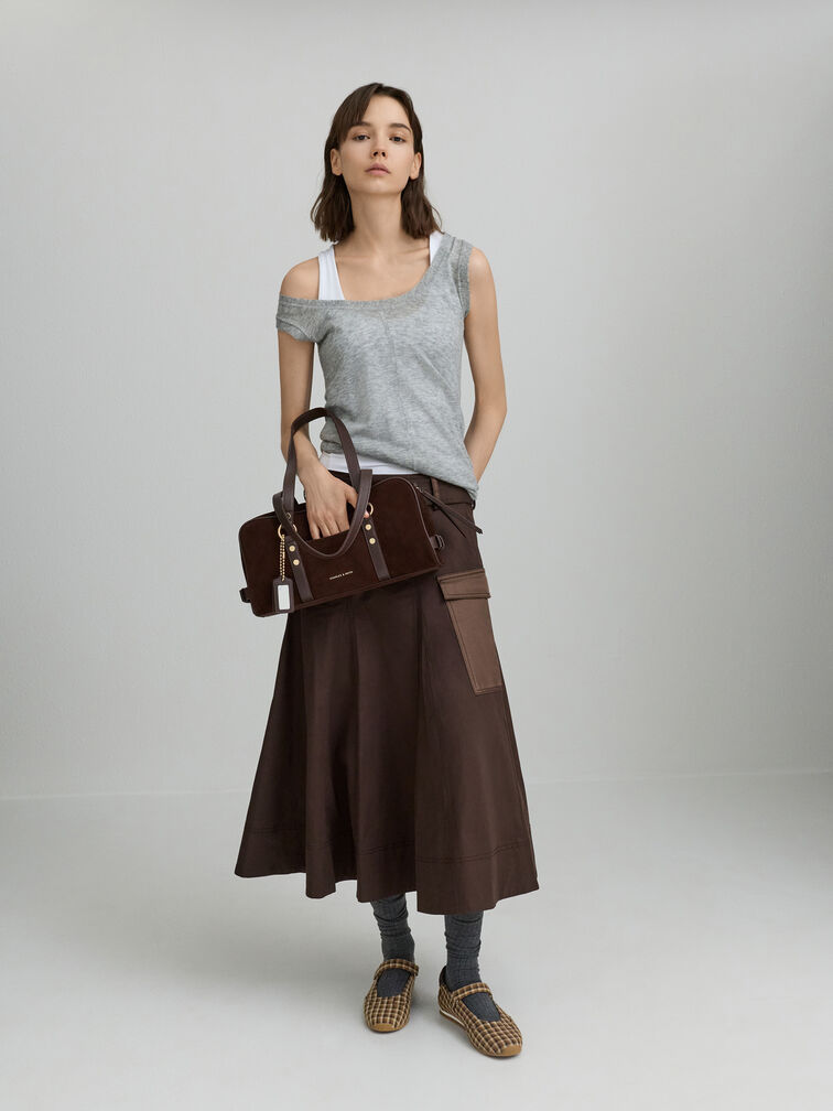 Tas Bahu Studded Tatiana, Espresso Brown, hi-res